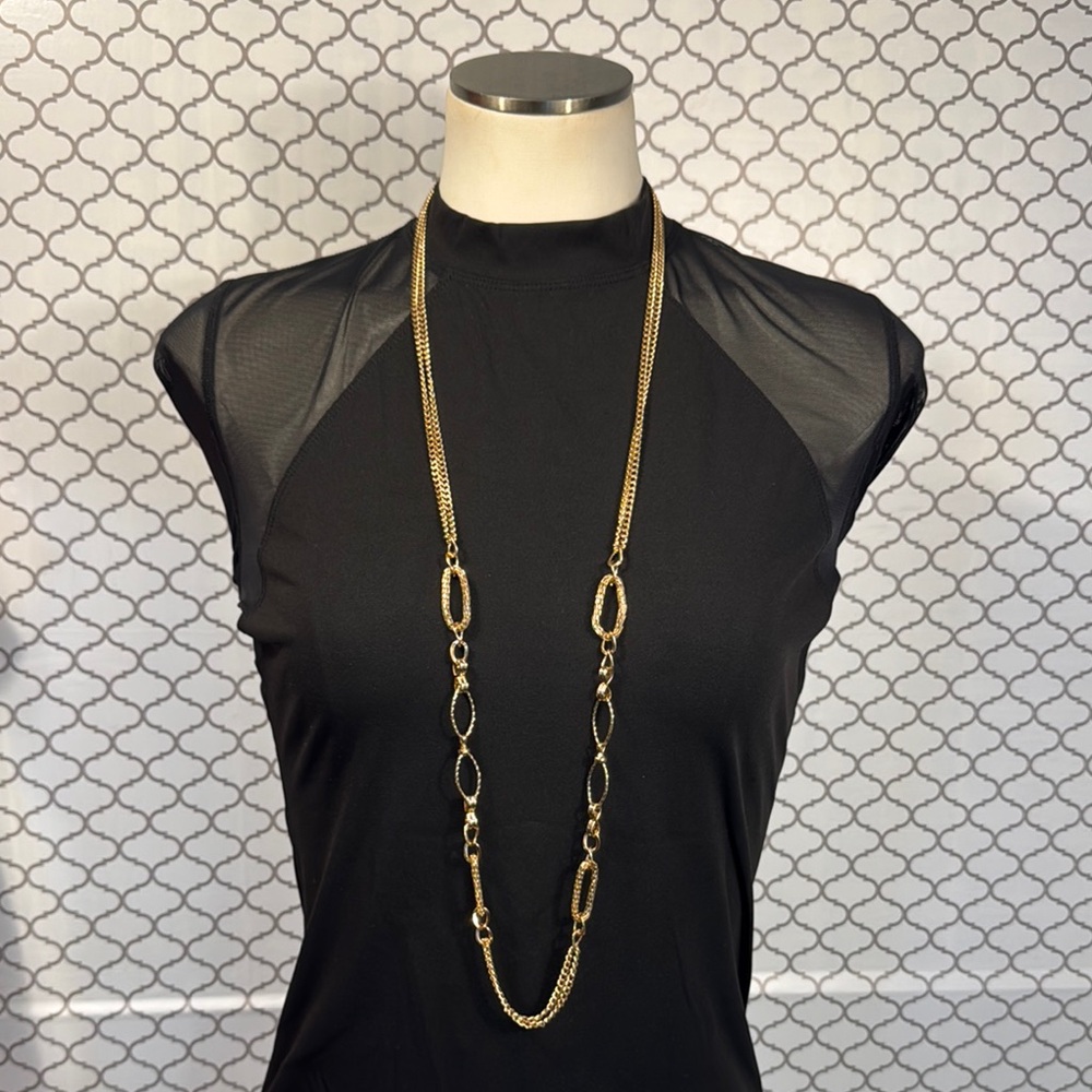 Women's Gold-Tone Double Strand Chain Necklace, C1946